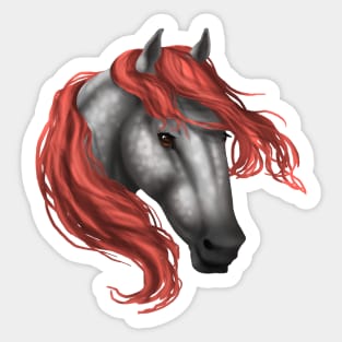 Horse Head - Dapple Peach Mane Sticker